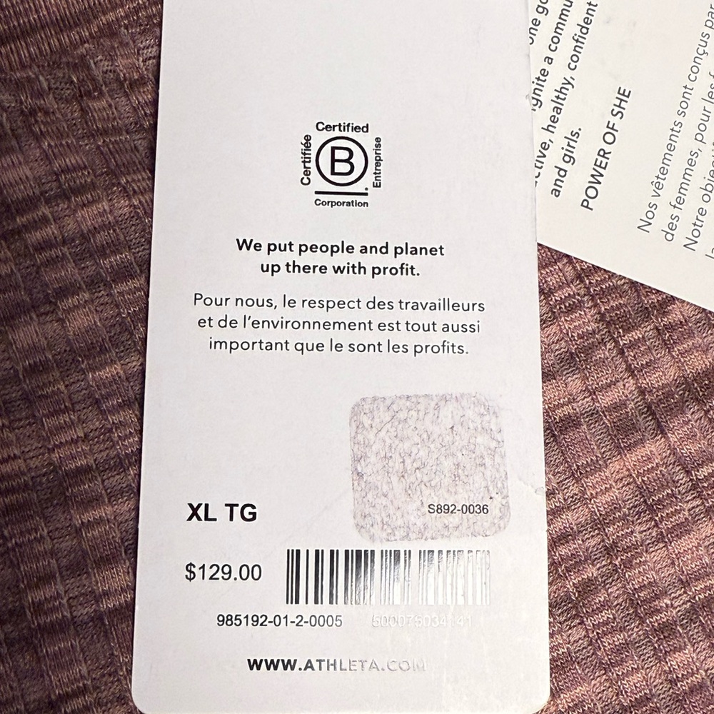 Athleta Revolve Pant Tawny Rose Ribbed Flare XL NWT - Picture 4 of 5
